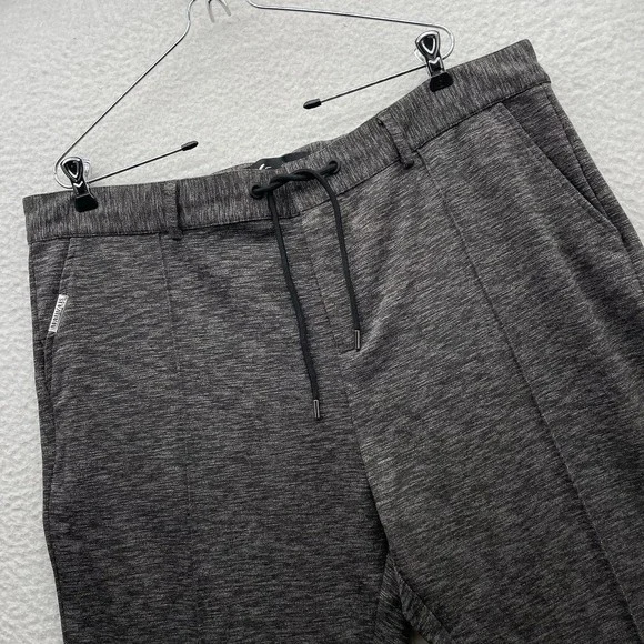 Mauvais Pants Mens 40x30 Heather Gray Drawstring Trousers Resort Woven Tapered - Picture 1 of 10